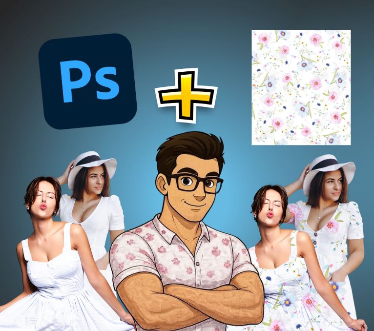 cambiar diseños de vestidos para catalogo de ropa en photoshop