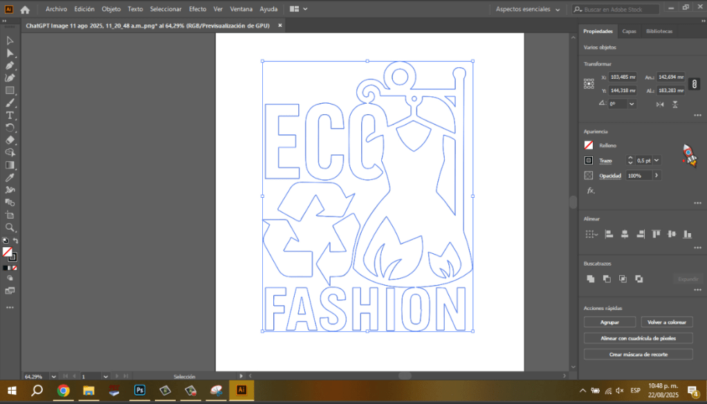 como crear contornos para corte laser con calco de imagen de adobe illustrator