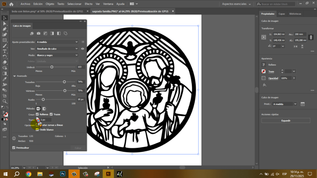 sagrada familia vector en adobe illustrator corte laser