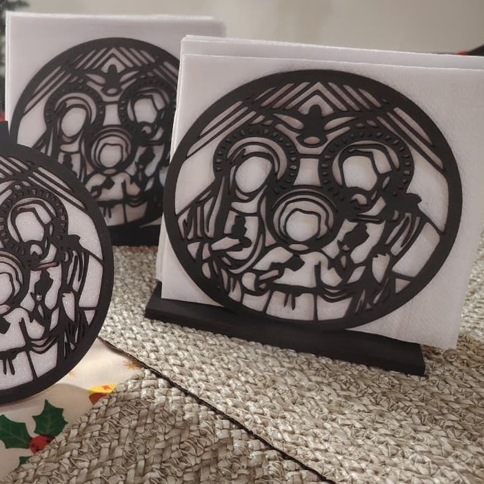 servilletero de la sagrada familia en mdf vector gratis para descargar