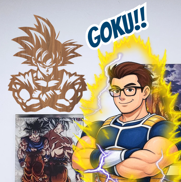 Cuadro pared Torso de Guerrero Saiyajin – Archivo para Láser DXF SVG PNG AI