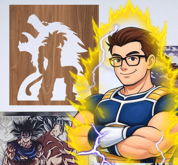 Guerrero Saiyajin Transformación 4 con Bestia Gigante – DXF / SVG / AI / PNG